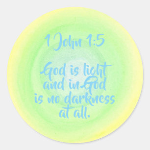 Adesivo 1 John 1 5, deus é luz, nenhuma escuridão,