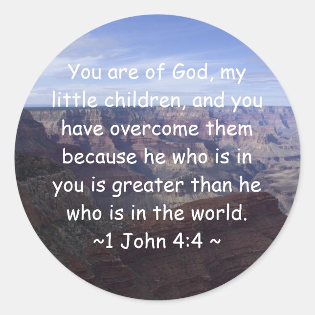 Adesivo 1 John 4:4 Pequeno (Frente)