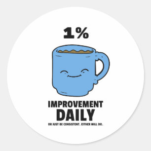 Adesivo 1% Melhora a cotação diária motivacional do café