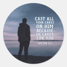 1 Peter 5:7 Cuide das suas preocupações com ele Bí