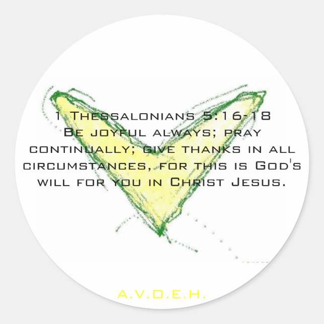 Adesivo 1 Salónica 5:16-18Seja feliz por tudo... (Frente)