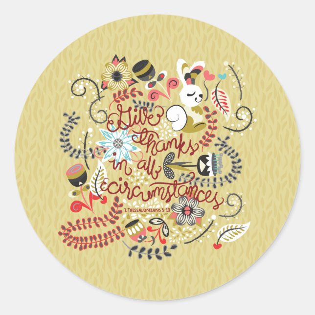 Adesivo 1 Tessalónica 5:18 Dar Obrigados Em Todo Circunstâ (Frente)