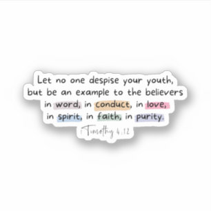 Adesivo 1 Timothy 4:12