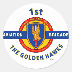 ADESIVO 1RUA AVIATION BRIGADE VIETNAME "OURO HAWKS"