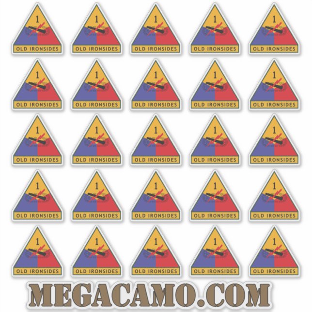 Adesivo 1rua US Armored Division Old Ironsides patch x25 (Frente)