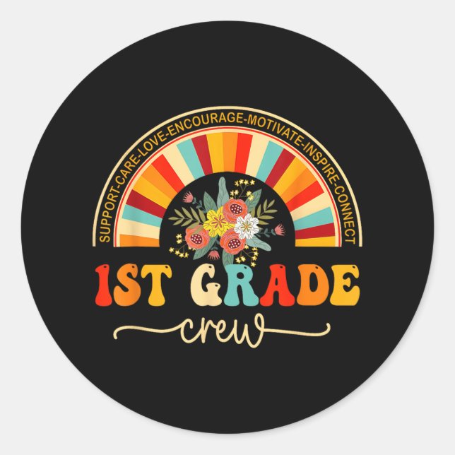 Adesivo 1st Grade Crew Back To School Teacher Student Firs (Frente)