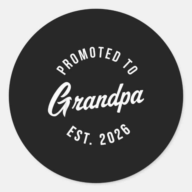 Adesivo 1st Time Grandpa Est 2026 New First Grandpa 2026  (Frente)