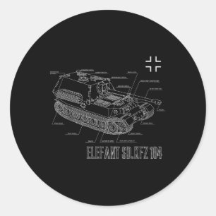 Adesivo 2ª Guerra Mundial Anti-Tanque Alemão Destroyer Ele