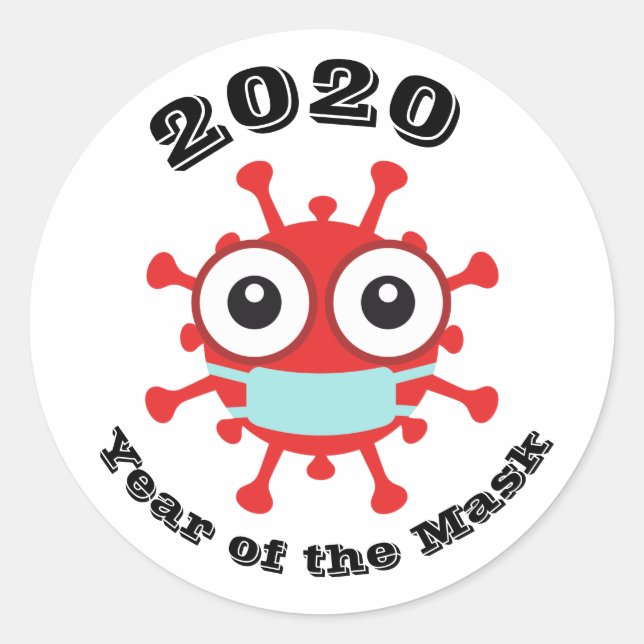 Adesivo 2020 Ano da Máscara (Frente)
