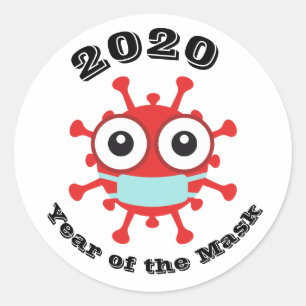 Adesivo 2020 Ano da Máscara