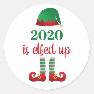 Adesivo 2020 É Enterrado Feliz Natal Dizendo Vermelho Elf