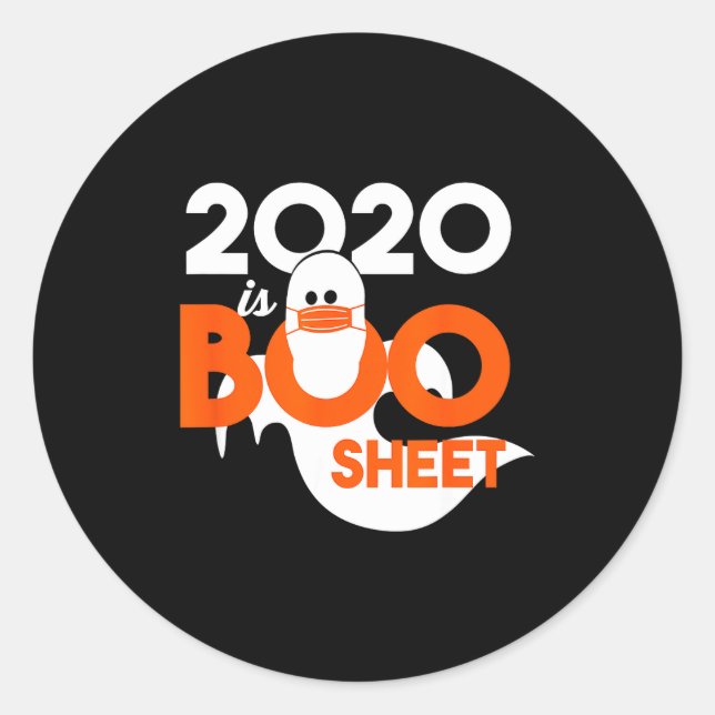Adesivo 2020 é folha de fantasma no halloween  (Frente)