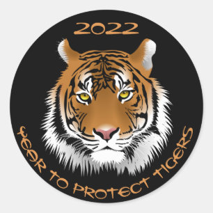 Adesivo 2022 Ano para a Proteção dos Tigres