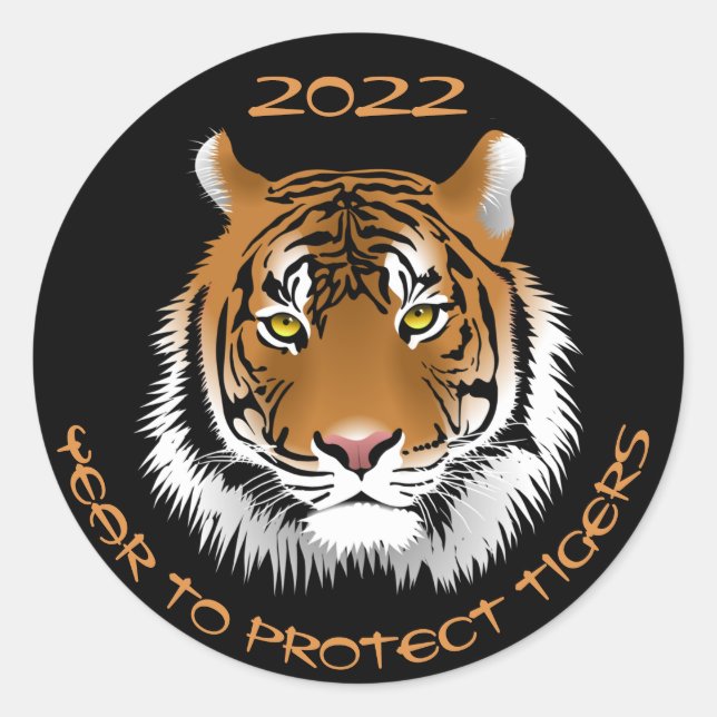 Adesivo 2022 Ano para a Proteção dos Tigres (Frente)