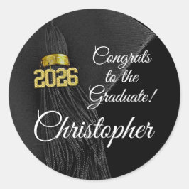 Adesivo 2023 Graduação Tassel Nome Personalizado Elegante