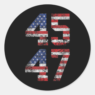Adesivo 2024 45 47 Vintage American Flag Retro 4547 Us 202