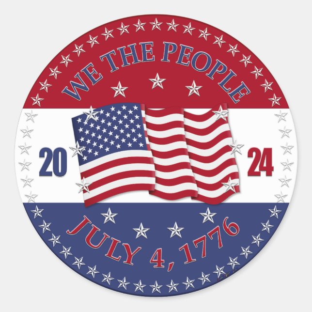 Adesivo 2024 EUA Flag We The Pessoas (Frente)