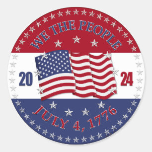 Adesivo 2024 EUA Flag We The Pessoas