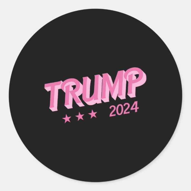 Adesivo 2024 - Funny Donald Trump Pink Bubble Letters (Frente)