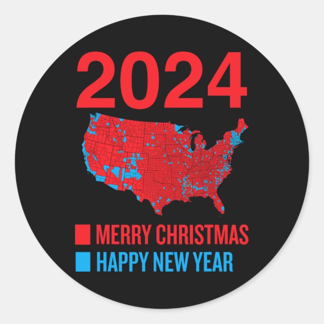 Adesivo 2024 Mapa Eleitoral Exato Feliz Natal N (Frente)