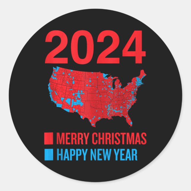 Adesivo 2024 Mapa Eleitoral Exato Feliz Natal N (Frente)