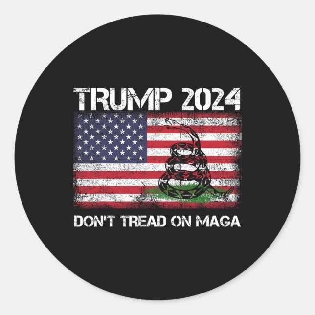 Adesivo 2024 Não dê palmadinhas na Cobra da bandeira ameri (Frente)