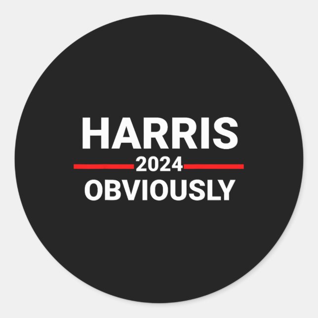 Adesivo 2024 Obviamente Harris Waltz 2024 Eleição Kamala H (Frente)