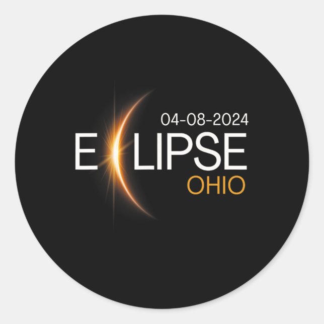 Adesivo 2024 Ohio Solar Totality Eclipse Ohio Solar 2024 (Frente)