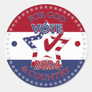 Adesivo 2024 Para a Marca de Verificação "Star" do VOTO po