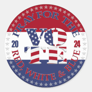 Adesivo 2024 Pray For The Red, White Blue USA Flag VOTE
