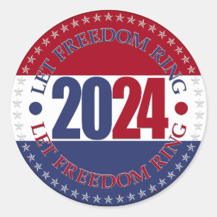 Adesivo 2024 Red and Blue Let Freedom Ring