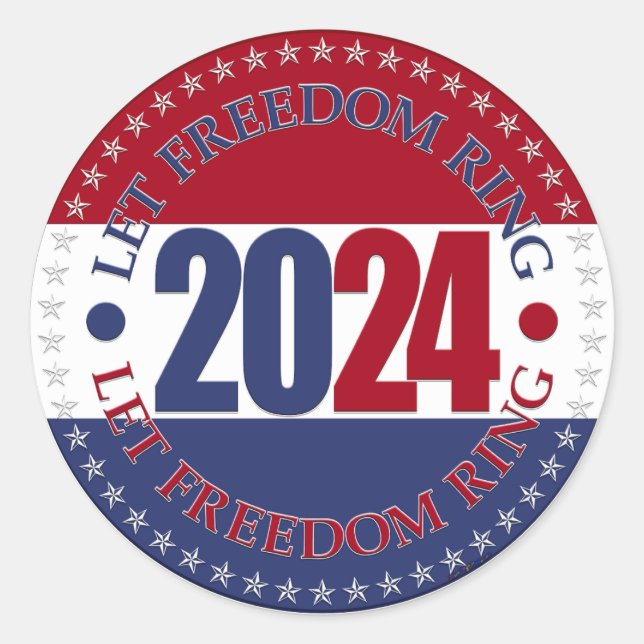 Adesivo 2024 Red and Blue Let Freedom Ring (Frente)
