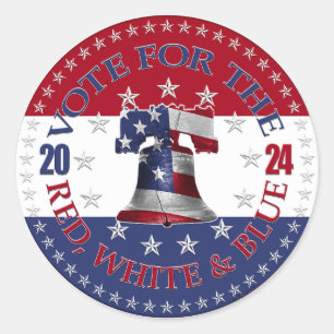 Adesivo 2024 Red and Blue Vote em Red White Blue Bell