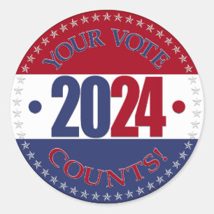 Adesivo 2024 Red and Blue Your Vote Counts
