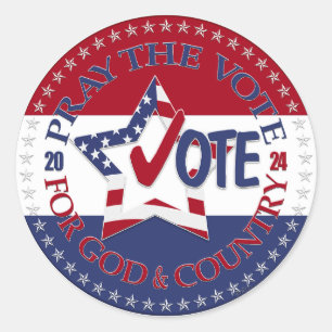 Adesivo 2024 Reze Para Que Deus e País Votem Star