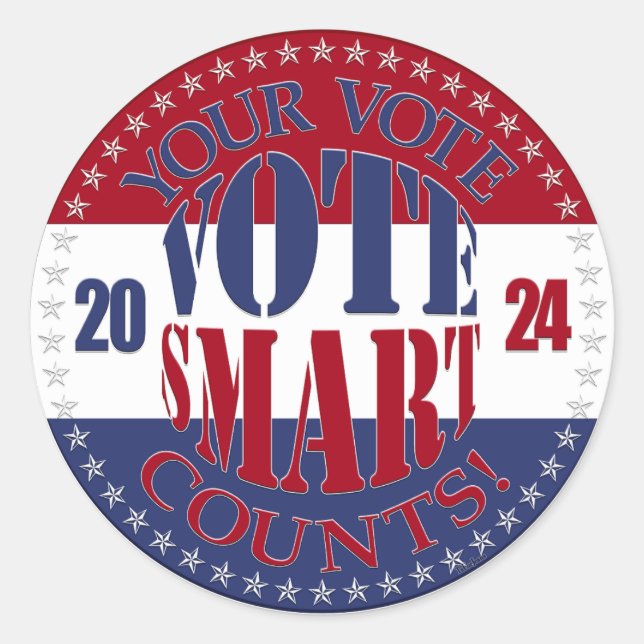 Adesivo 2024 Seus Votos Contam com Inteligência (Frente)
