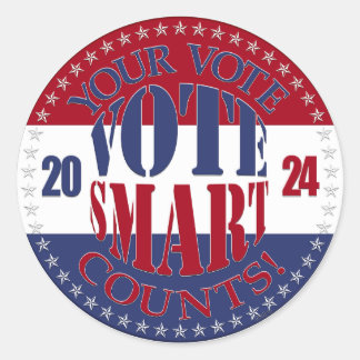 Adesivo 2024 Seus Votos Contam com Inteligência