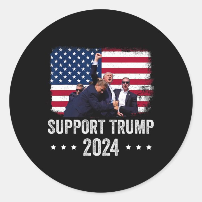 Adesivo 2024 - Support Trump - Reze Pela América (Frente)
