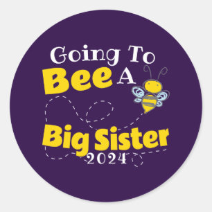 Adesivo 2024 Vai ser uma irmã grande - Bumble Bee Pun