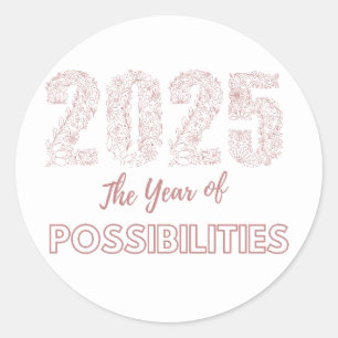Adesivo 2025 Ano das Possibilidades Floral