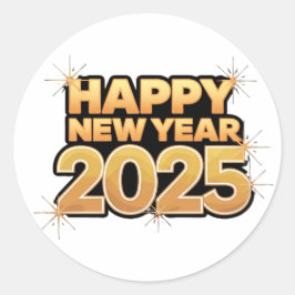 Adesivo 2025 em cada Feliz ano novo detalhado