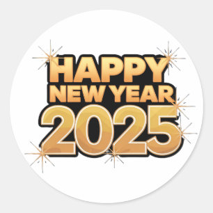 Adesivo 2025 em cada Feliz ano novo detalhado