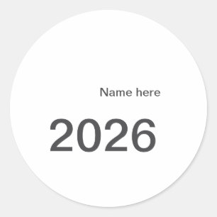 Adesivo 2026 2027 2028 nome título aqui ano letra negrito