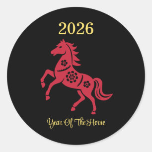 Adesivo 2026 Ano Novo Chinês do Zodíaco do Cavalo