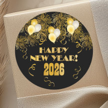 2026 Black Gold Glitter New Year's Eve Party