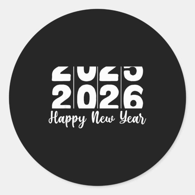 Adesivo 2026 Happy New Year Bold Numbers Celebration Party (Frente)