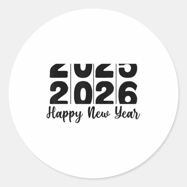 Adesivo 2026 Happy New Year Bold Numbers Celebration Party (Frente)