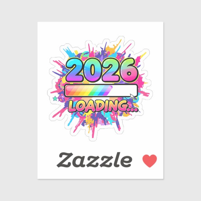 Adesivo 2026 Loading... Progress Bar Sticker (Folha)