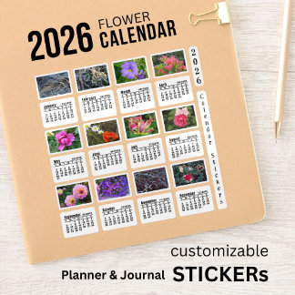 Adesivo 2026 SU Calendar Flower Custom-Cut Vinyl Sticker