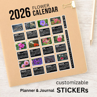 Adesivo 2026 SU Calendar Flower Custom-Cut Vinyl Sticker